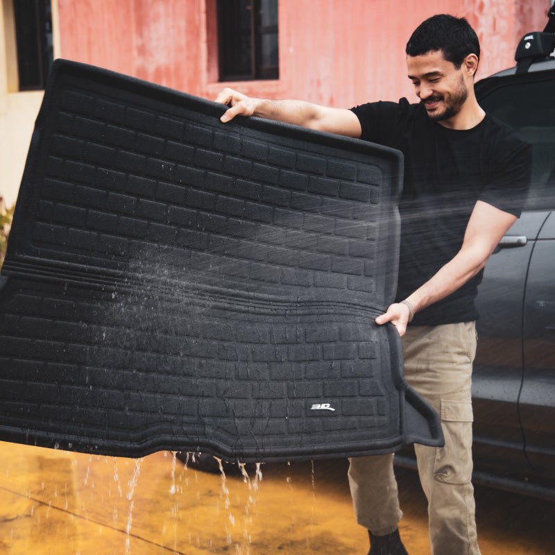 3D MAXpider Cargo Area Liner, Kagu, Raised Edge, Black, Thermoplastic Rubber of Carbon Fiber Texture, Non-Skid, Behind 3RD Row – M1RI0011309