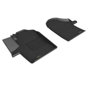 3D MAXpider Floor Liner, Kagu, Custom Fit, Raised Edge, Black, Thermoplastic Rubber of Carbon Fiber Texture, 2 Piece – L1MB09211509