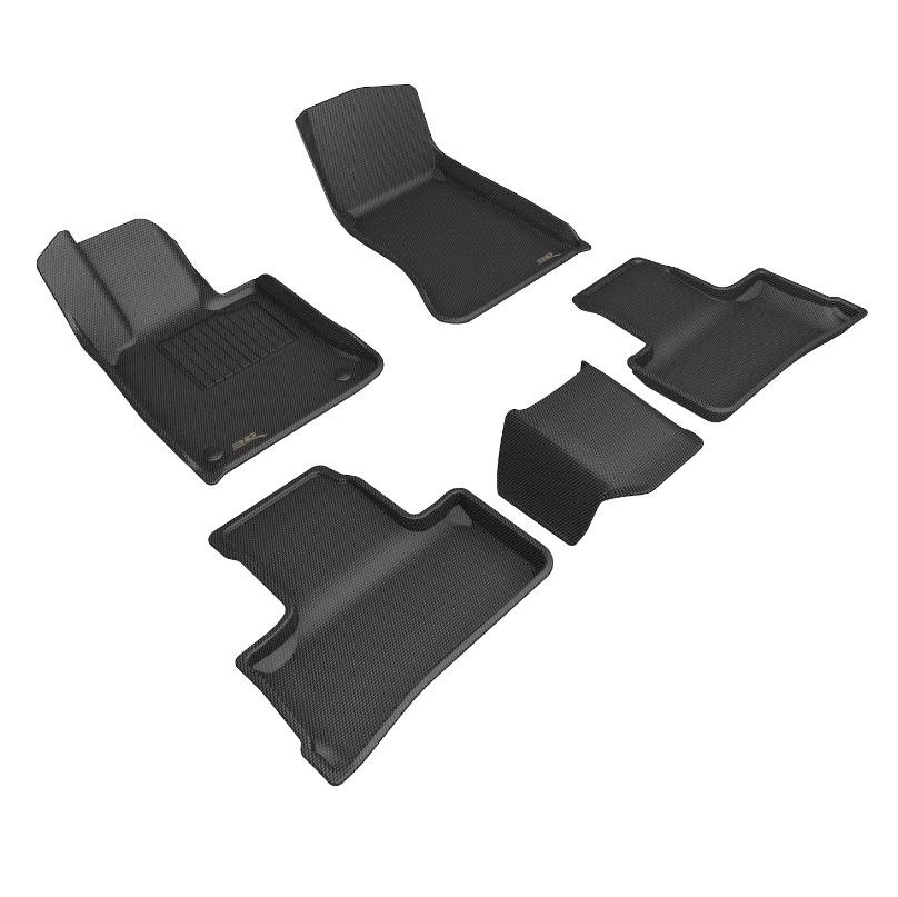 3D MAXpider Floor Liner, Kagu, Black, Custom Fit, Raised Edge, Thermoplastic Rubber of Carbon Fiber Texture, 5 Piece – L1MB17801509