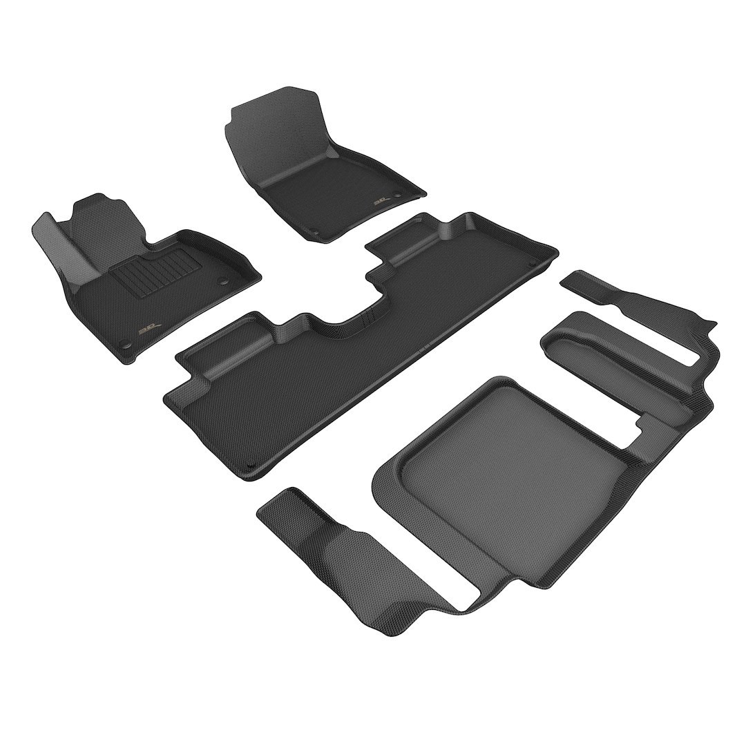 3D MAXpider Floor Liner, Kagu, Custom Fit, Raised Edge, Black, Thermoplastic Rubber of Carbon Fiber Texture, 4 Piece – L1MB18701509