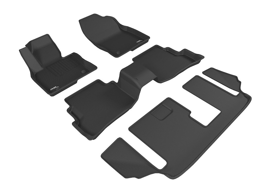 3D MAXpider Floor Liner, Kagu, Custom Fit, Raised Edge, Black, Thermoplastic Rubber of Carbon Fiber Texture, 4 Piece – L1MZ05701509