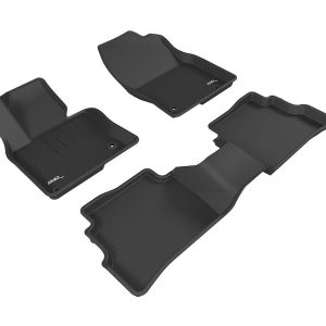 3D MAXpider Floor Liner, Kagu, Custom Fit, Raised Edge, Black, Thermoplastic Rubber of Carbon Fiber Texture, 3 Piece – L1MZ05801509