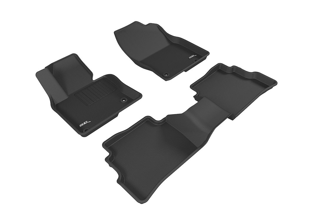 3D MAXpider Floor Liner, Kagu, Custom Fit, Raised Edge, Black, Thermoplastic Rubber of Carbon Fiber Texture, 3 Piece – L1MZ05801509