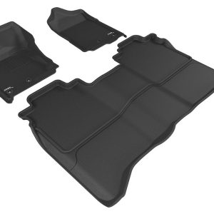 3D MAXpider Floor Liner, Kagu, Custom Fit, Raised Edge, Black, Thermoplastic Rubber of Carbon Fiber Texture, 3 Piece – L1NS08401509