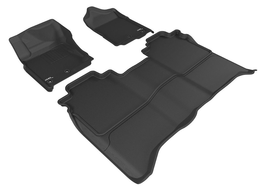 3D MAXpider Floor Liner, Kagu, Custom Fit, Raised Edge, Black, Thermoplastic Rubber of Carbon Fiber Texture, 3 Piece – L1NS08401509