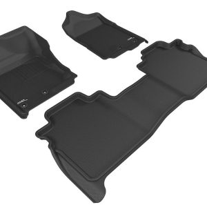 3D MAXpider Floor Liner, Kagu, Custom Fit, Raised Edge, Black, Thermoplastic Rubber of Carbon Fiber Texture, 3 Piece – L1NS08501509