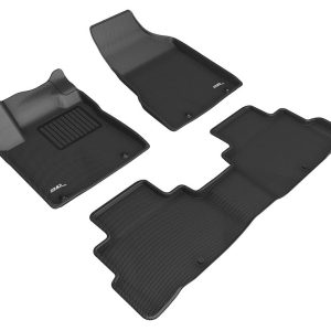 3D MAXpider Floor Liner, Kagu, Custom Fit, Raised Edge, Black, Thermoplastic Rubber of Carbon Fiber Texture, 3 Piece – L1NS12701509