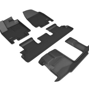 3D MAXpider Floor Liner, Kagu, Custom Fit, Raised Edge, Black, Thermoplastic Rubber of Carbon Fiber Texture, 4 Piece – L1NS14801509