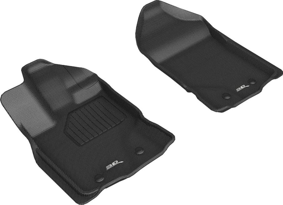 3D MAXpider Floor Liner, Kagu, Black, Custom Fit, Raised Edge, Thermoplastic Rubber of Carbon Fiber Texture – L1FR12211509