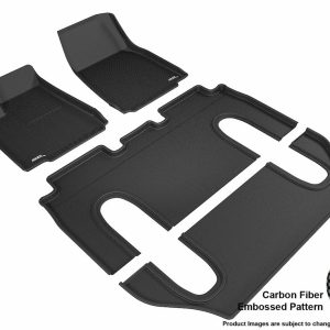 3D MAXpider Floor Liner, Kagu, Custom Fit, Raised Edge, Black, Thermoplastic Rubber of Carbon Fiber Texture, 4 Piece – L1TL00101509