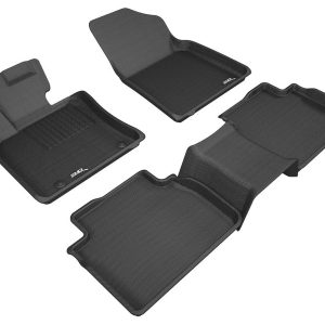 3D MAXpider Floor Liner, Kagu, Custom Fit, Raised Edge, Black, Thermoplastic Rubber of Carbon Fiber Texture, 5 Piece – L1TY23701509