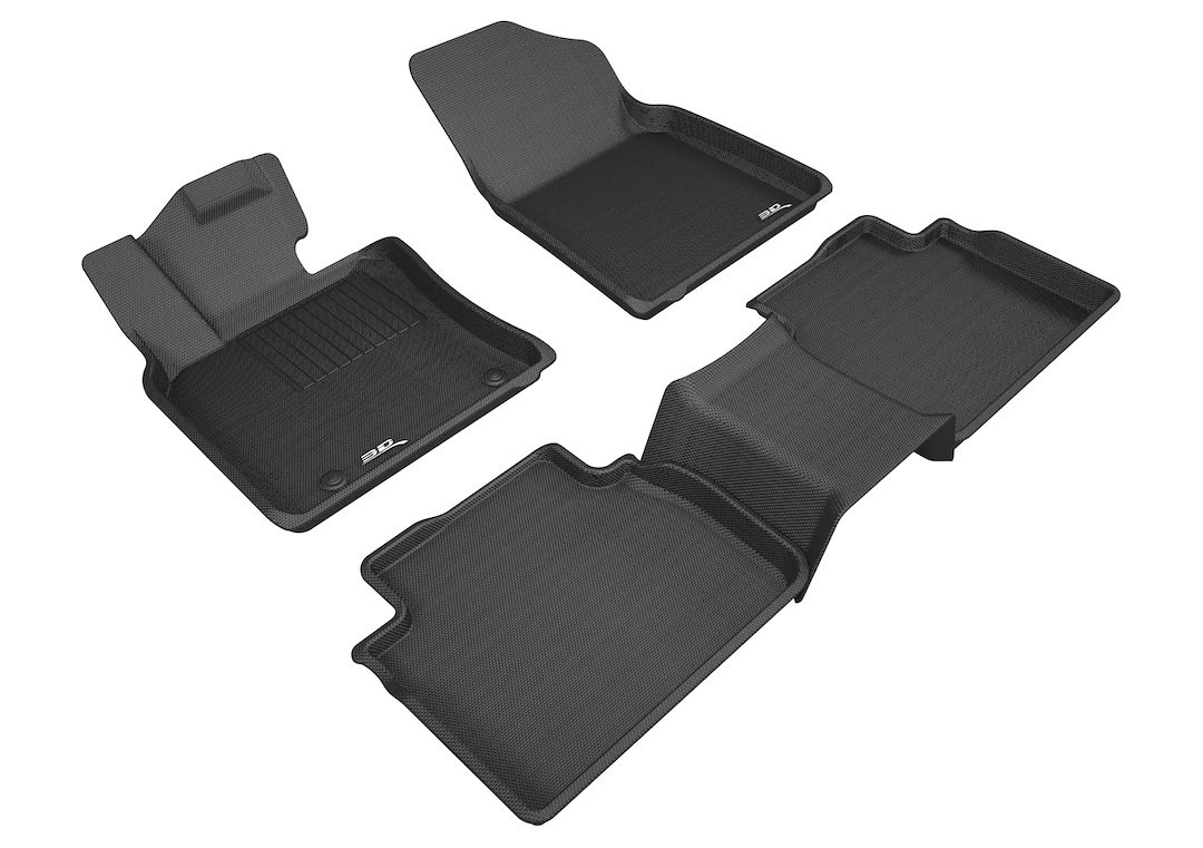 3D MAXpider Floor Liner, Kagu, Custom Fit, Raised Edge, Black, Thermoplastic Rubber of Carbon Fiber Texture, 5 Piece – L1TY23701509