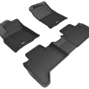 3D MAXpider Floor Liner, Kagu, Custom Fit, Raised Edge, Black, Thermoplastic Rubber of Carbon Fiber Texture, 3 Piece – L1TY25101509