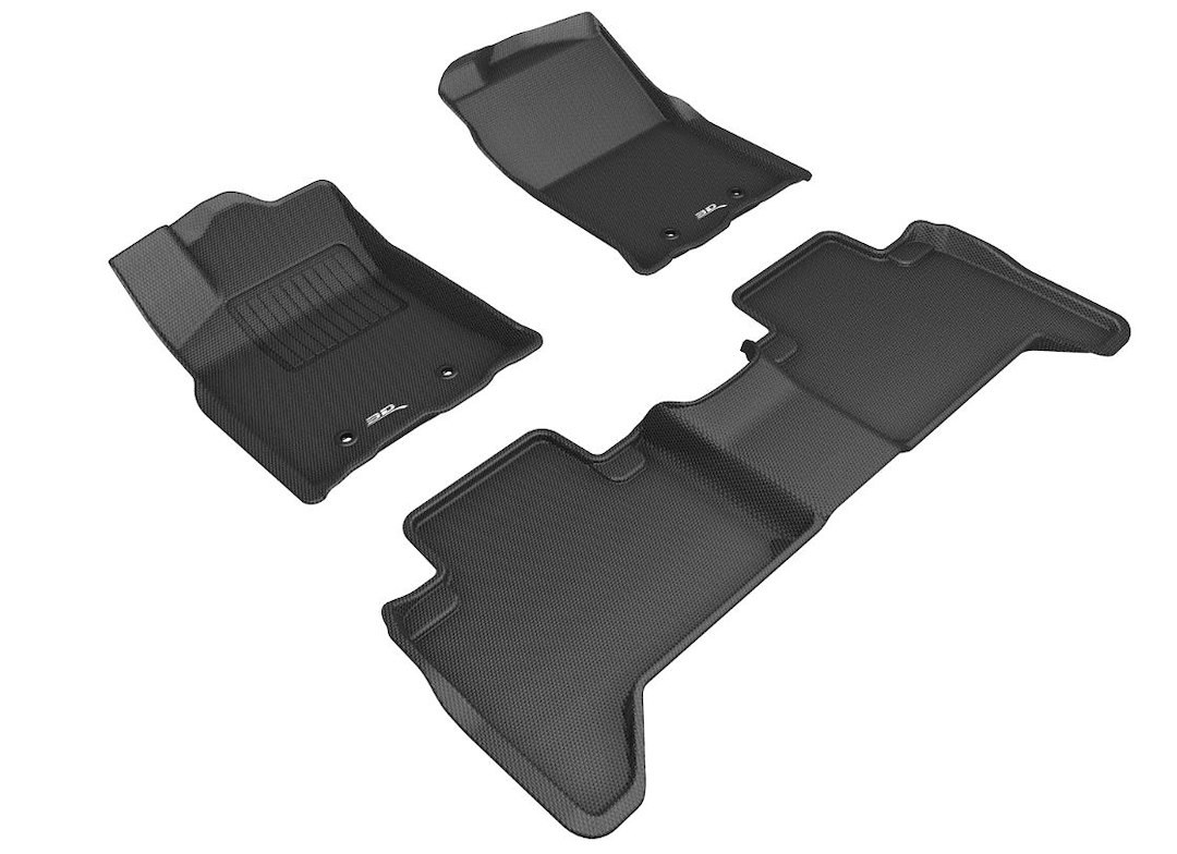 3D MAXpider Floor Liner, Kagu, Custom Fit, Raised Edge, Black, Thermoplastic Rubber of Carbon Fiber Texture, 3 Piece – L1TY25101509