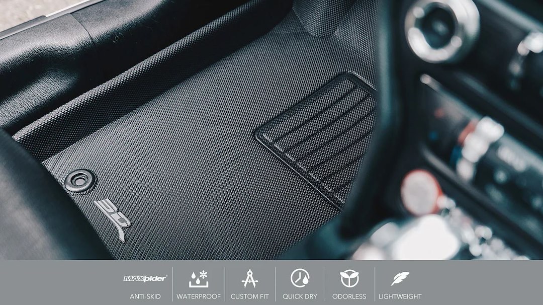 3D MAXpider Floor Liner, Kagu, Black, Custom Fit, Raised Edge, Thermoplastic Rubber of Carbon Fiber Texture – L1HY10001509