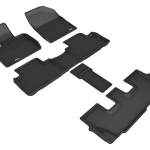 3D MAXpider Floor Liner, Kagu, Custom Fit, Raised Edge, Black, Thermoplastic Rubber of Carbon Fiber Texture – L1HY10101509