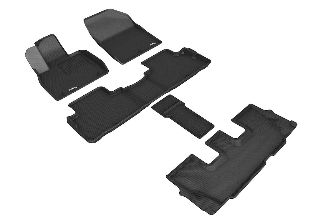 3D MAXpider Floor Liner, Kagu, Custom Fit, Raised Edge, Black, Thermoplastic Rubber of Carbon Fiber Texture – L1HY10101509