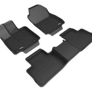 3D MAXpider Floor Liner, Kagu, Custom Fit, Raised Edge, Black, Thermoplastic Rubber of Carbon Fiber Texture, 3 Piece – L1TY25401509