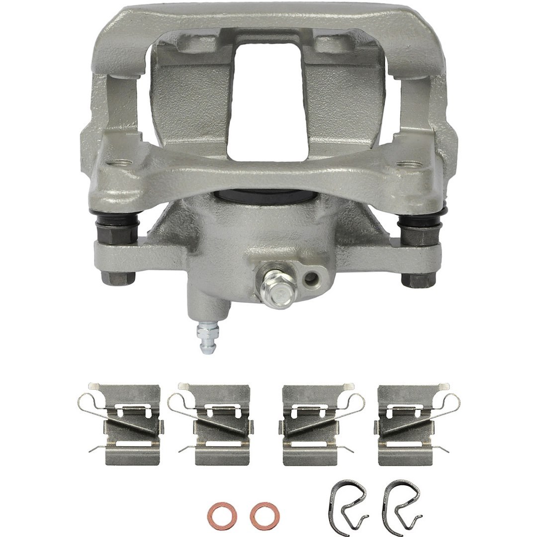 A1 Cardone Brake Caliper, Ultra Premium, Single Steel Piston, Without Brake Pads, Powder Coated, Silver, With Installation Hardware – 19-P7509