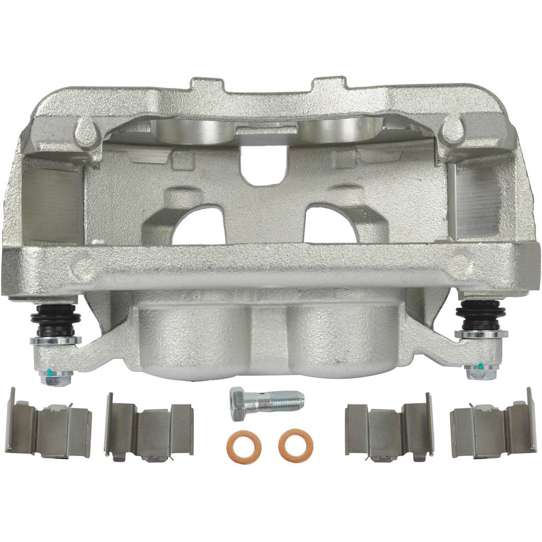 A1 Cardone Brake Caliper, Dual 2.358 Inch Piston Caliper, Without Brake Pads, Zinc Plated, Silver, With Mounting Brackets/ Hardware – 2C-5486