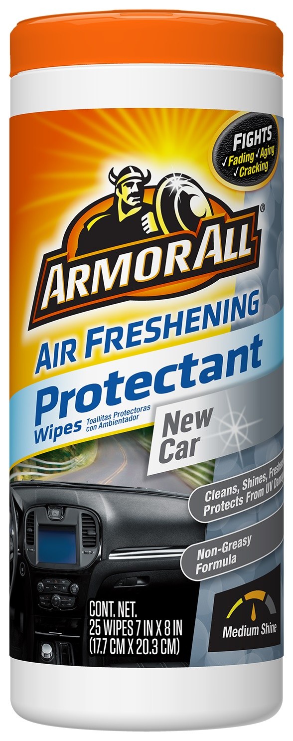 Armor All Vinyl Protectant, Air Freshening, Single Canister of 25 Wipes, New Car Scent – 15612B
