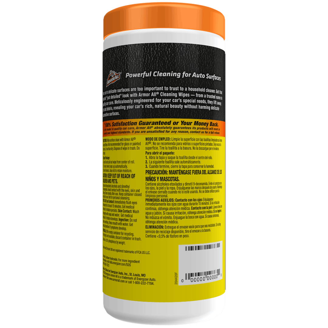 Armor All Glass Cleaner, Exterior Use, 7 Inch X 8 Inch Wipes, 30 Wipes Canister, Single – 17501D