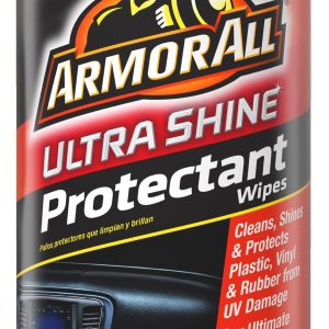 Armor All Vinyl Protectant, Ultra Shine, Single Canister of 20 Wipes – 9766B