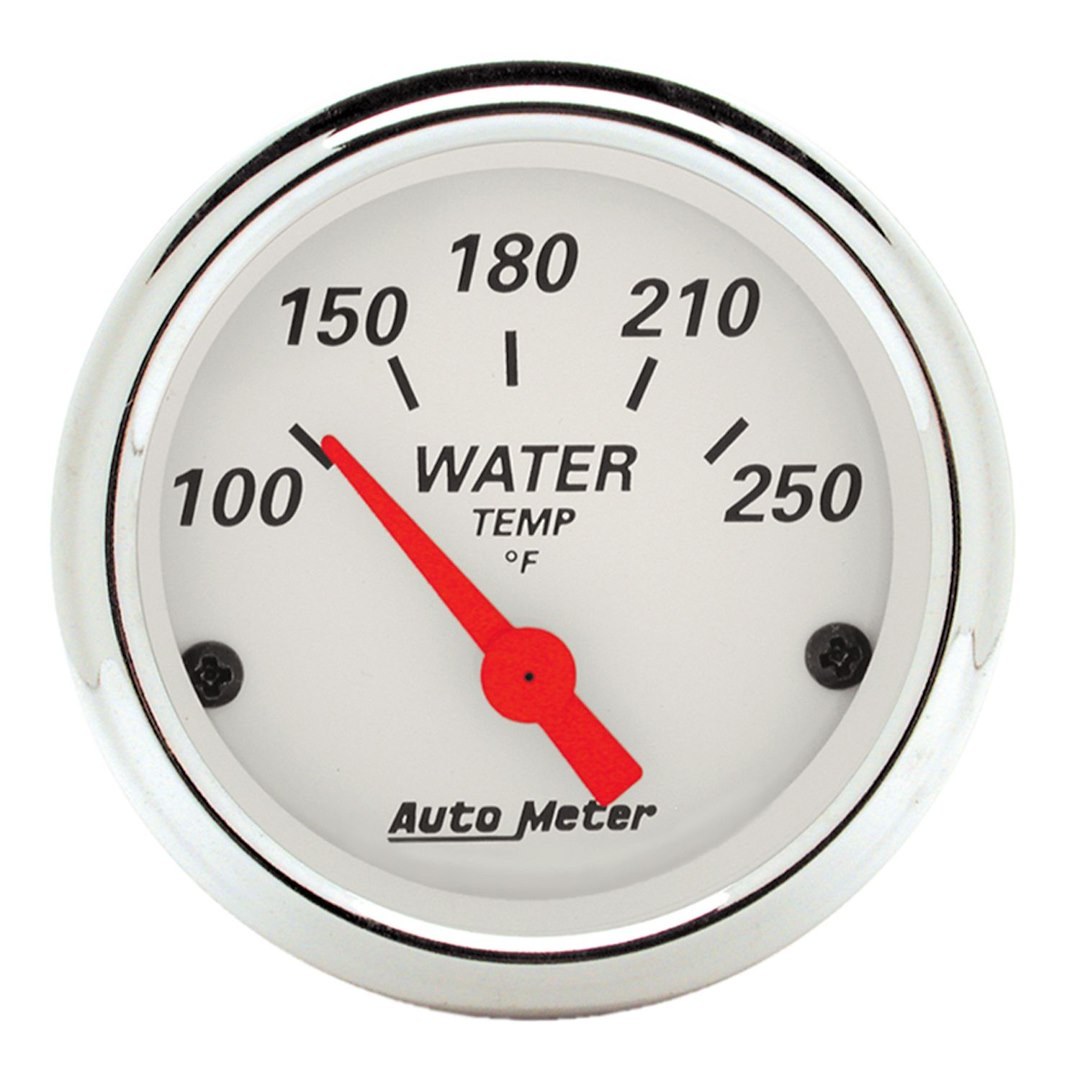 AutoMeter Gauge Water Temperature, Arctic White ™, 2-1/16 Inch, Short Sweep Electric, Analog, 100-250 Degrees F – 1337