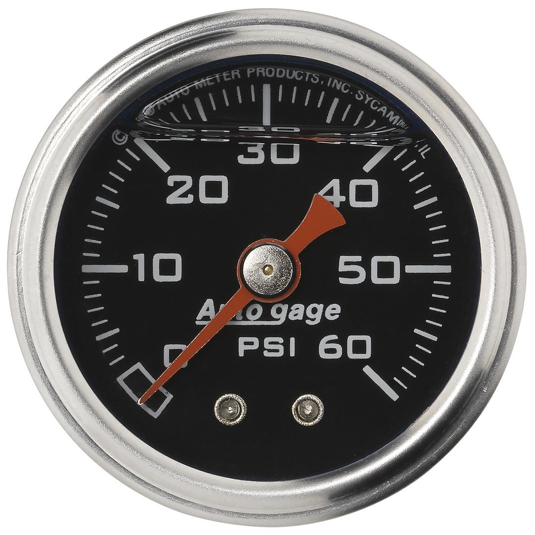 AutoMeter Gauge Fuel Pressure, Autogage ®, 1-1/2 Inch, Full Sweep Mechanical, 0-60 PSI, Analog, Without Isolator – 2173