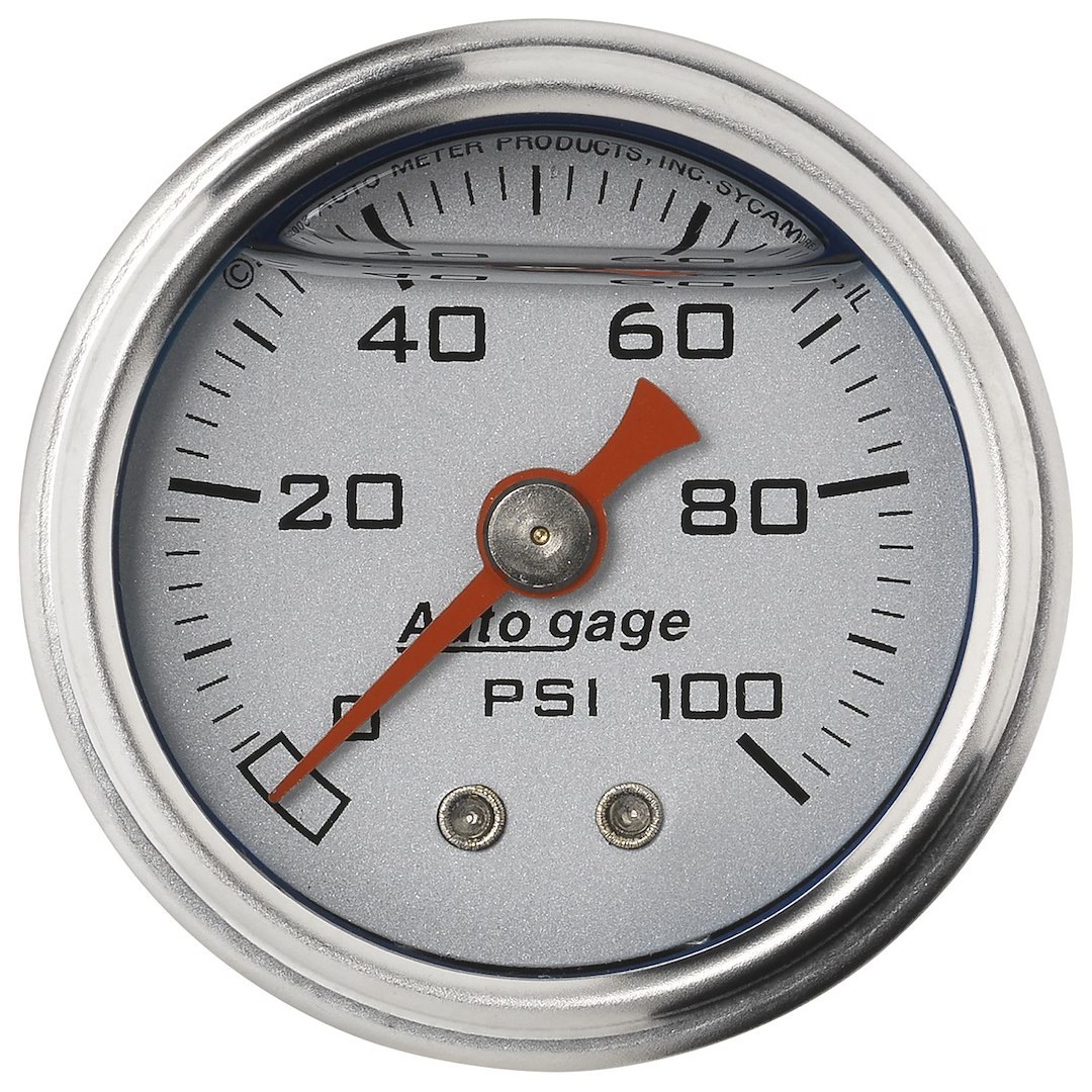 AutoMeter Gauge Fuel Pressure, Autogage ®, 1-1/2 Inch, Full Sweep Mechanical, 0-100 PSI, Analog, Without Isolator – 2180