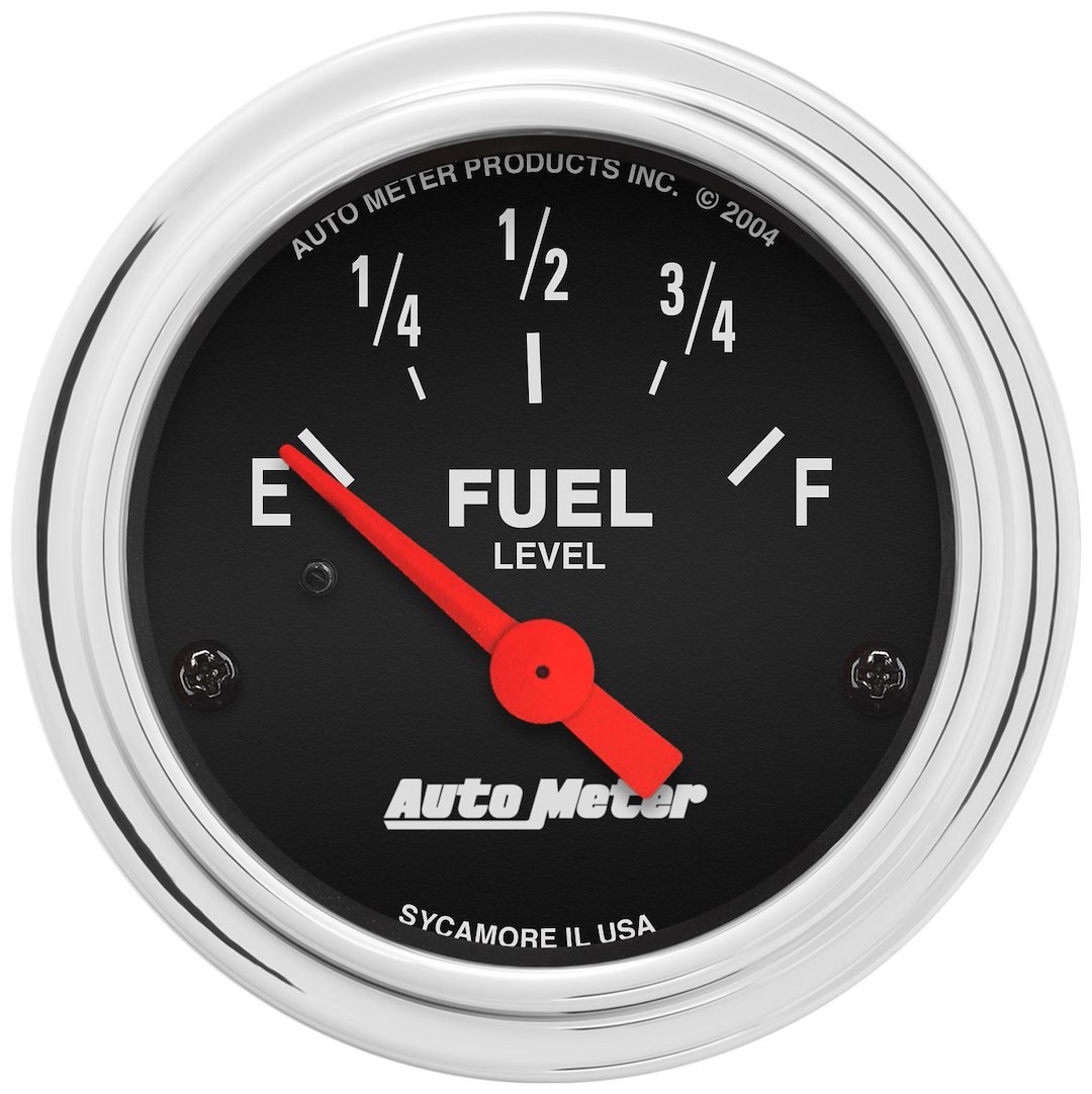 AutoMeter Gauge Fuel Level, Traditional, For Most GM Vehicles Before 1965, 2-1/16 Inch, Short Sweep Electric, Analog – 2517