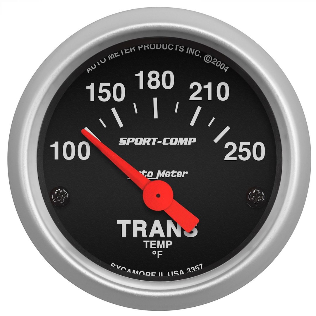 AutoMeter Gauge Auto Trans Temperature, Sport-Comp ™, 2-1/16 Inch, Short Sweep Electric, 100-250 Degrees F, Analog – 3357