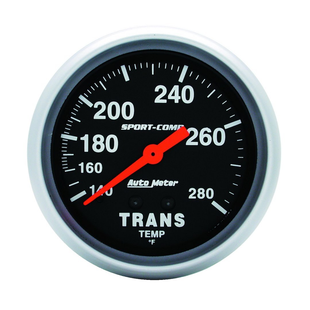 AutoMeter Gauge Auto Trans Temperature, Sport-Comp ™, 2-5/8 Inch, Full Sweep Mechanical, 140-280 Degrees F, Analog – 3451