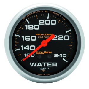 AutoMeter Gauge Water Temperature, Pro-Comp ™, 2-5/8 Inch, Liquid Filled Full Sweep Mechanical, Analog, 120-240 Degrees F – 5433