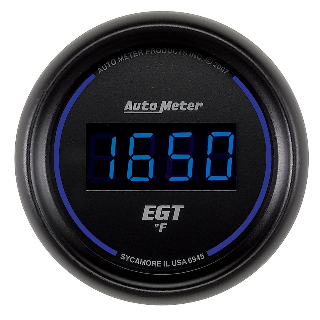 AutoMeter Gauge Pyrometer, Cobalt ™, 2-1/16 Inch, Electric, 0-2000 Degrees F, Digital, Black and Blue Face/ Black Bezel/ Blue Numbers – 6945
