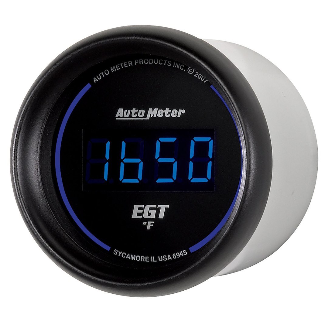 AutoMeter Gauge Pyrometer, Cobalt ™, 2-1/16 Inch, Electric, 0-2000 Degrees F, Digital, Black and Blue Face/ Black Bezel/ Blue Numbers – 6945