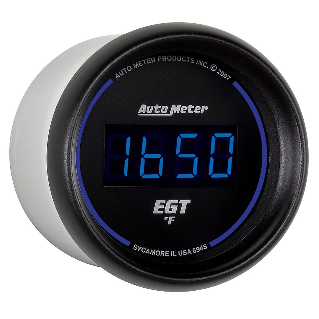 AutoMeter Gauge Pyrometer, Cobalt ™, 2-1/16 Inch, Electric, 0-2000 Degrees F, Digital, Black and Blue Face/ Black Bezel/ Blue Numbers – 6945