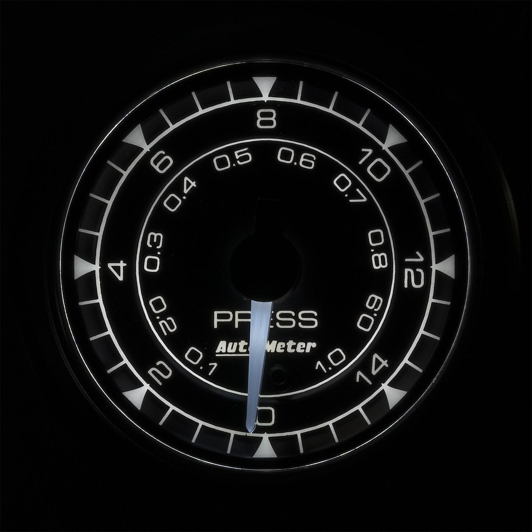 AutoMeter Gauge Fuel Pressure, Chrono, 2-1/16 Inch, Full Sweep Electric, 0-15 PSI, Analog, Without Isolator – 8162