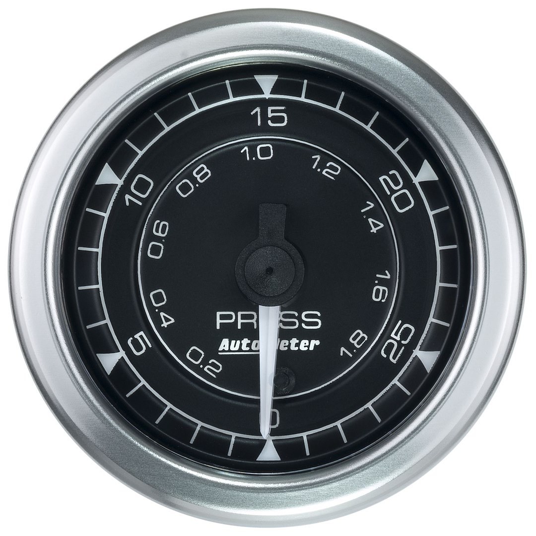 AutoMeter Gauge Fuel Pressure, Chrono, 2-1/16 Inch, Full Sweep Electric, 0-30 PSI, Analog, Without Isolator – 8164