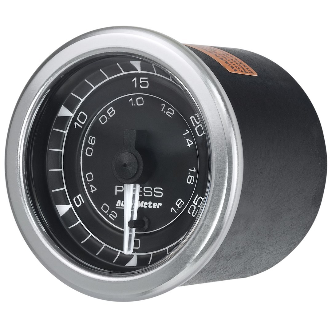 AutoMeter Gauge Fuel Pressure, Chrono, 2-1/16 Inch, Full Sweep Electric, 0-30 PSI, Analog, Without Isolator – 8164