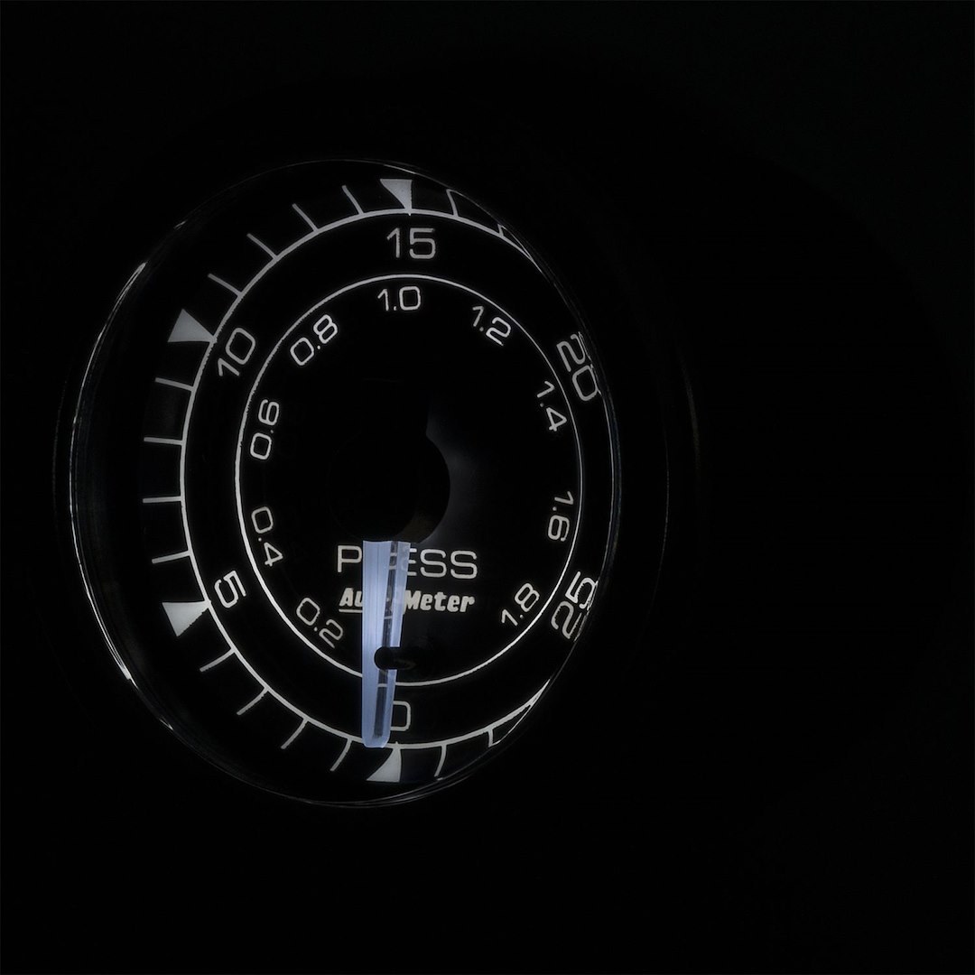 AutoMeter Gauge Fuel Pressure, Chrono, 2-1/16 Inch, Full Sweep Electric, 0-30 PSI, Analog, Without Isolator – 8164