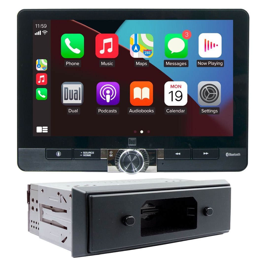 AutoMeter Radio, Dashplay, Automotive, AM/ FM, Single Din, Bluetooth, Wireless Apple Carplay/ Google Android Auto – 9125