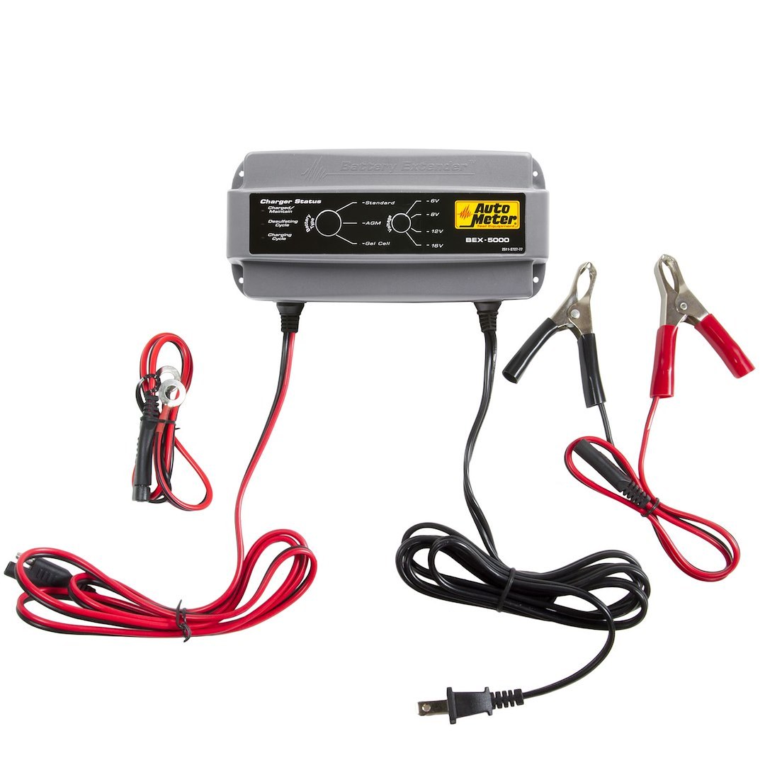 AutoMeter Battery Charger, Battery Extender ®, For 6/ 8/ 12 and 16 Volt Lead Acid Batteries, Fully Automatic – BEX-5000