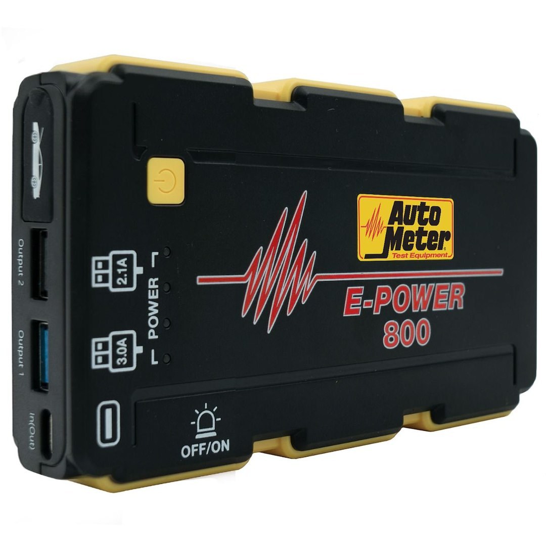 AutoMeter Battery Portable Jump Starter, Lithium Ion Battery, 14.8 Volts, 800 Ampere Peak, 1800 Mah – EP-800
