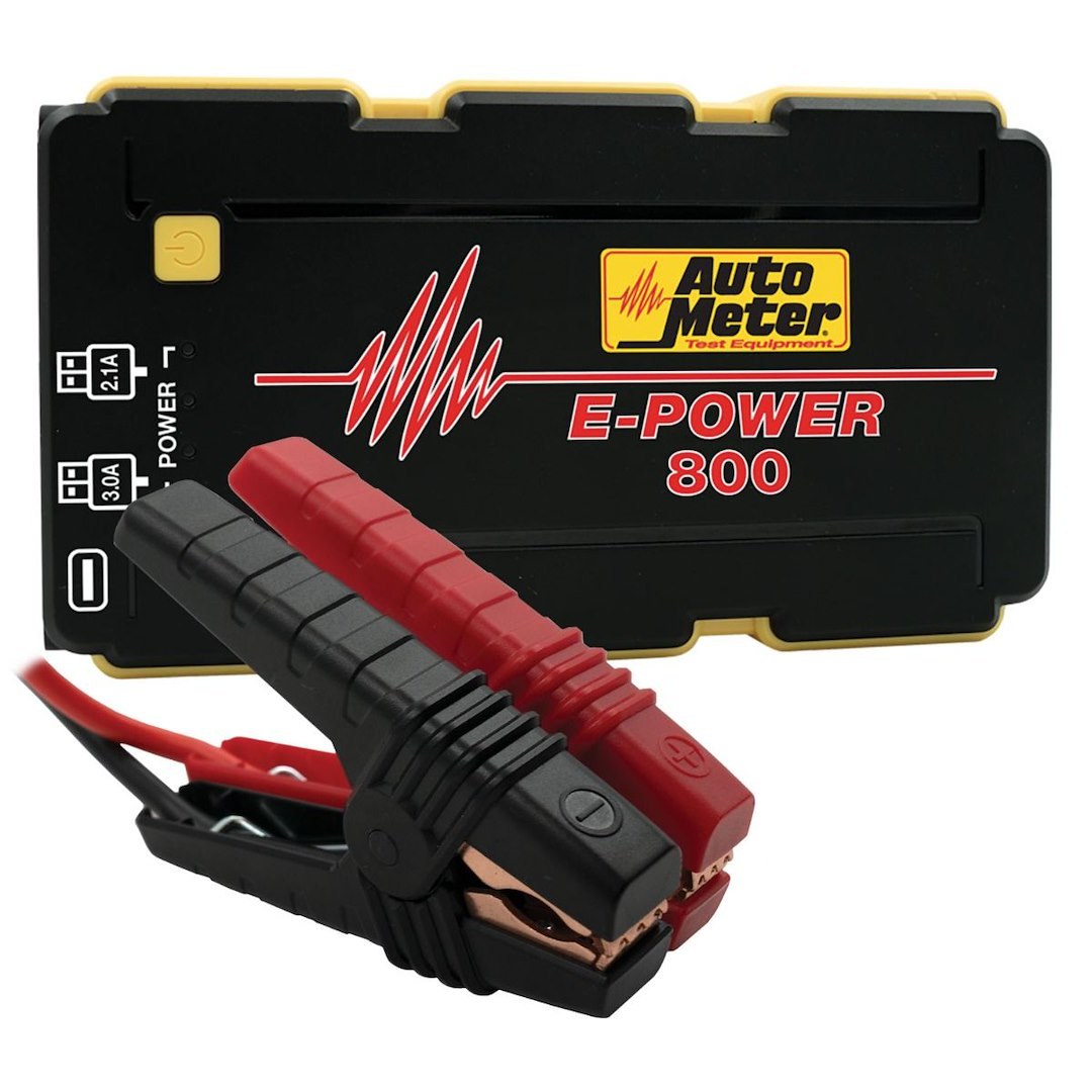 AutoMeter Battery Portable Jump Starter, Lithium Ion Battery, 14.8 Volts, 800 Ampere Peak, 1800 Mah – EP-800
