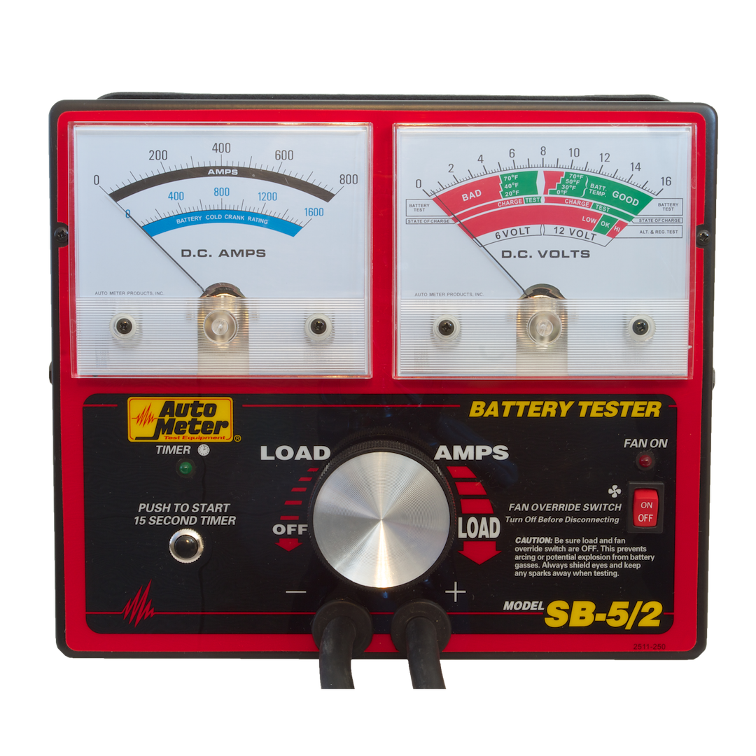 AutoMeter Battery Load Tester, Use with 6 Volt/ 12 Volt Automotive and Commercial Starting Batteries, Battery Cca Range 100-1600 – SB-5/2
