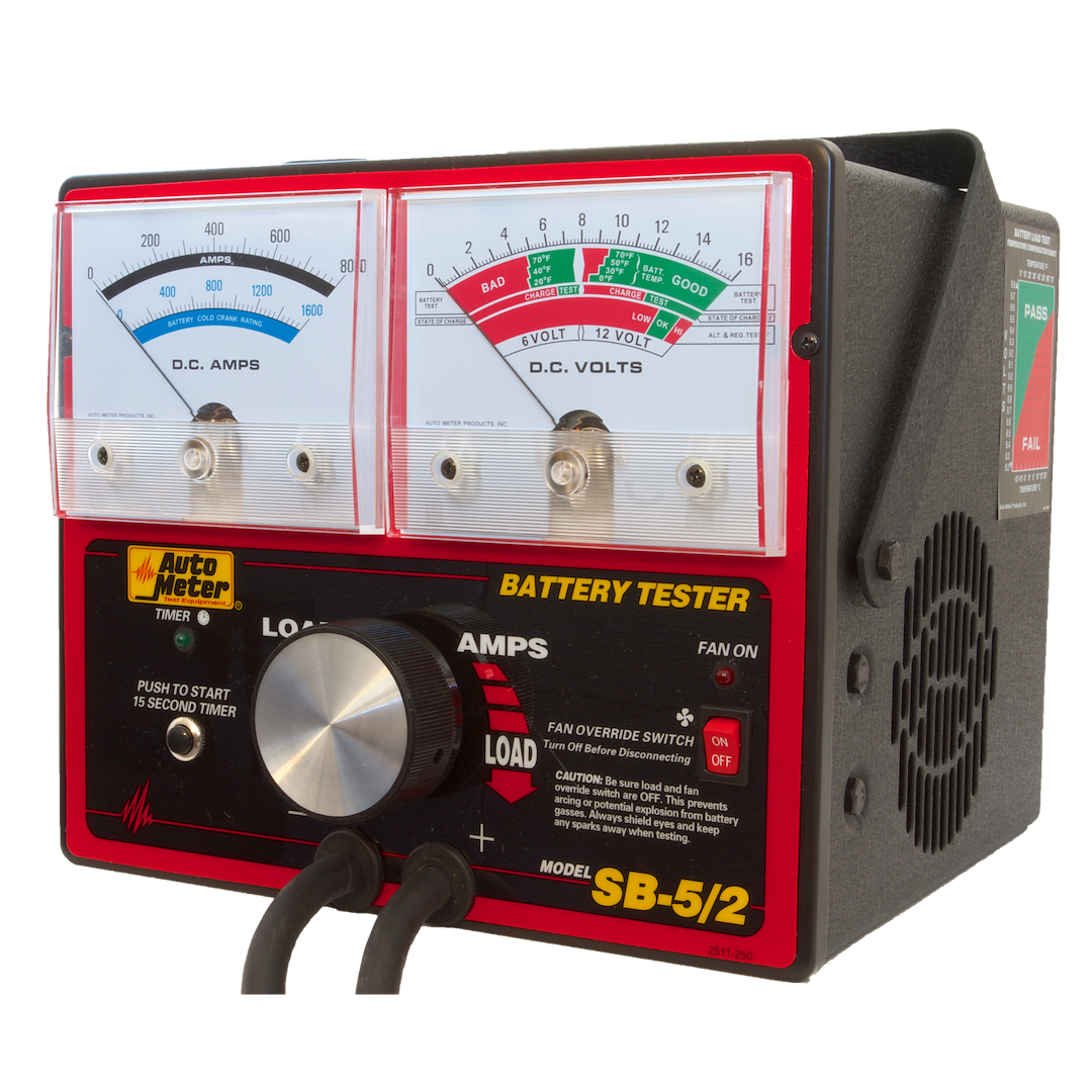 AutoMeter Battery Load Tester, Use with 6 Volt/ 12 Volt Automotive and Commercial Starting Batteries, Battery Cca Range 100-1600 – SB-5/2