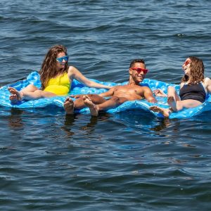 Airhead Water Walkway, Air Island, Pool/ Lake Float, One to Six Person, 6 FT X 10 FT Deflated Dimensions, Blue – AHGP-7