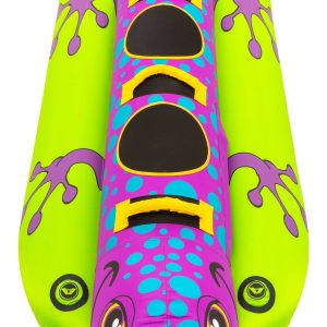Airhead Towable Tube, Salamander Shape, 1 to 3 Riders, Yellow/ Pink – AHHD-3058