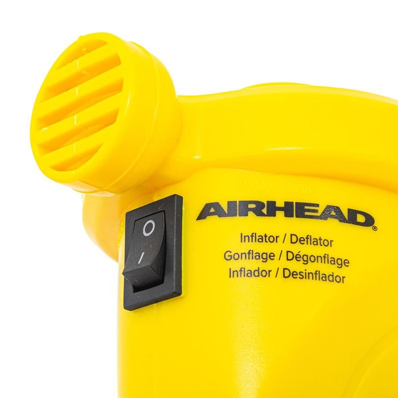 Airhead Air Pump, Use to Inflate Airbeds or Small/ Medium Size Inflatable Pool Floats and Backyard Toys, Electric, 120 Volt and 12 Volt – AHP-12012